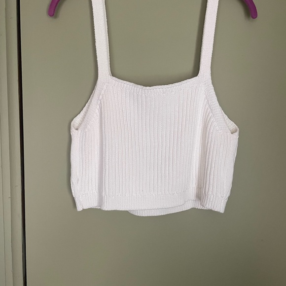 Cider White Knit Crop Top with Colorful Embroidery Sz XL - Picture 4 of 4